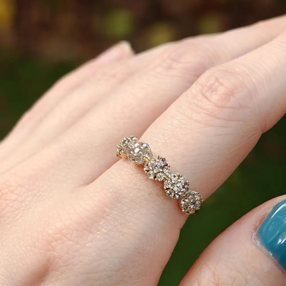 Bubble Half Eternity Band - Natural Untreated Alexandrite Rings Handmade Handcrafted