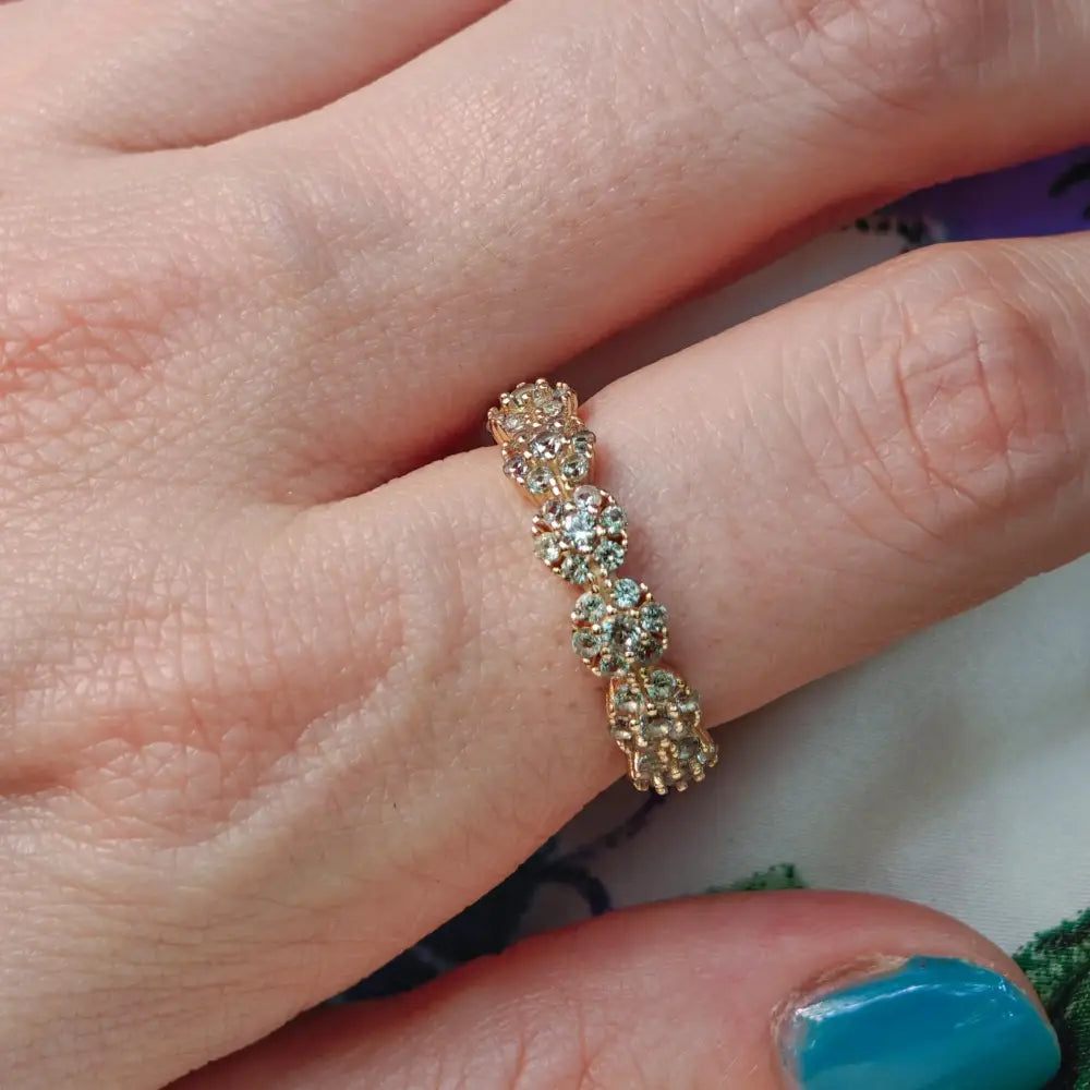 Bubble Half Eternity Band - Natural Untreated Alexandrite Rings Handmade Handcrafted