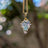 Celestial Drop - Aquamarine Upside-Down Teardrop Necklace Necklaces Handmade Handcrafted
