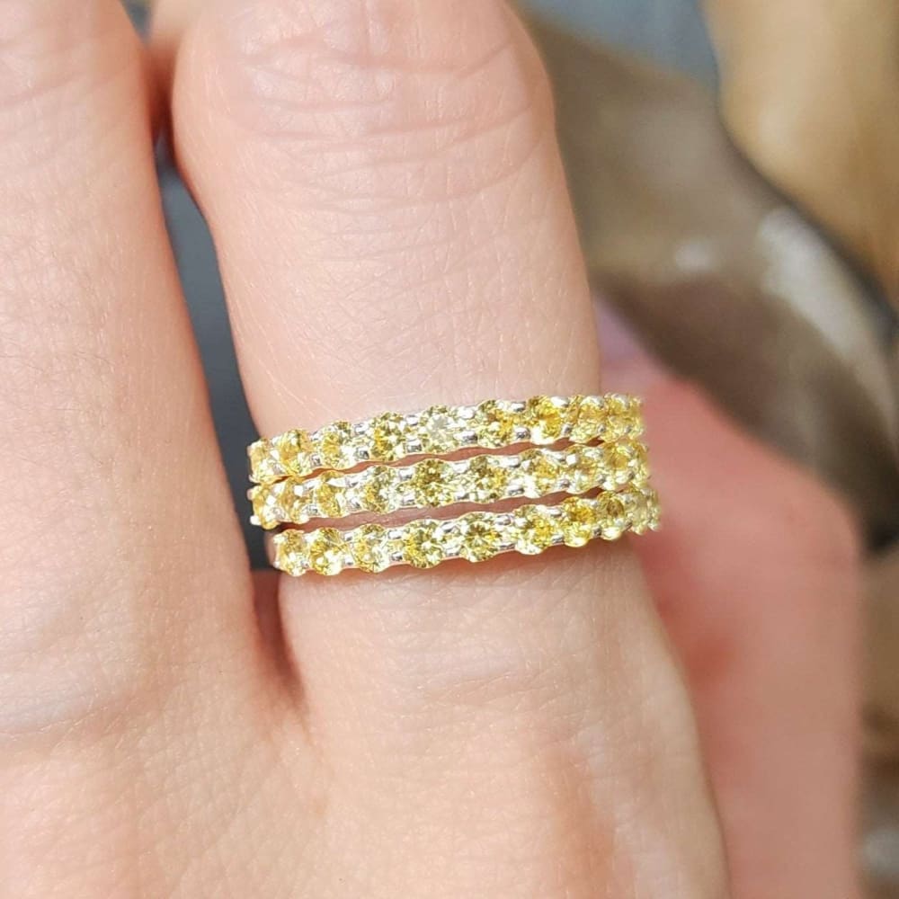 Citrine Half Eternity Band Rings Handmade Handcrafted