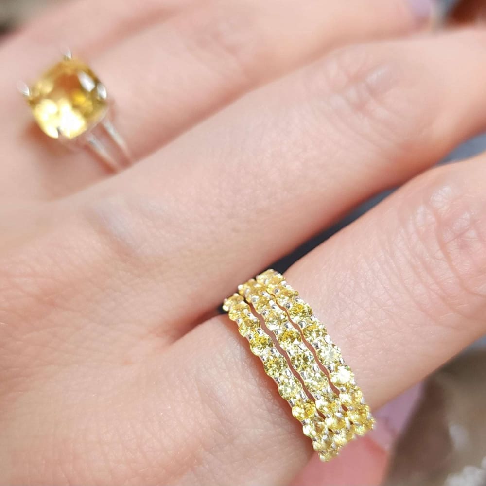 Citrine Half Eternity Band Rings Handmade Handcrafted