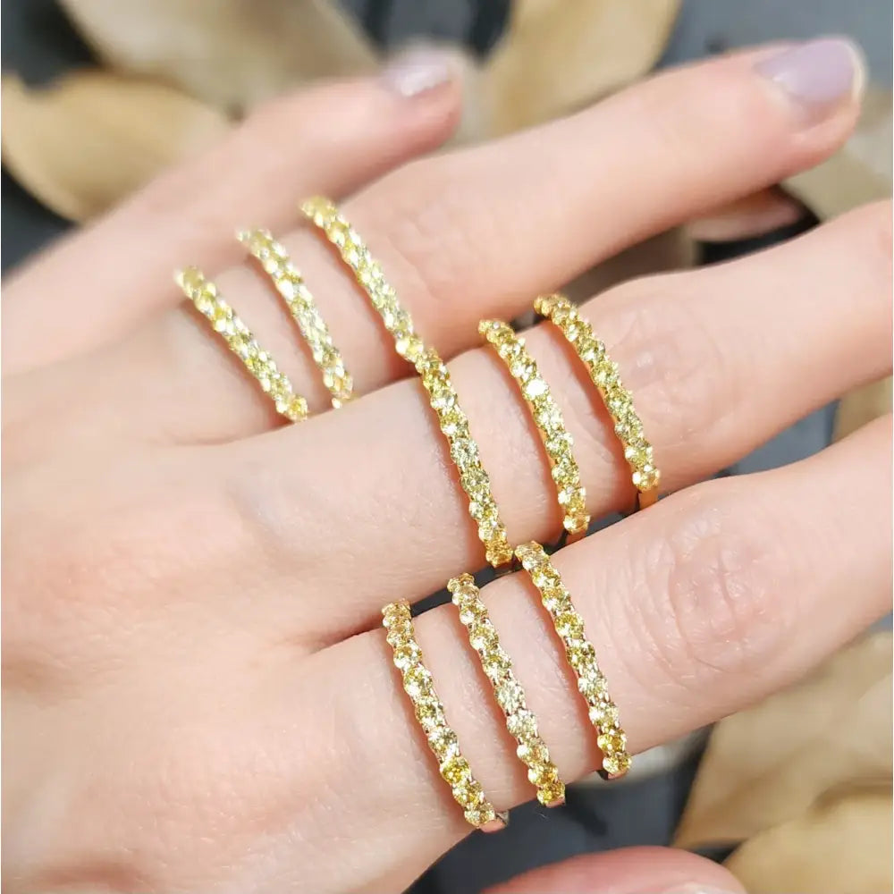 Citrine Half Eternity Band Rings Handmade Handcrafted