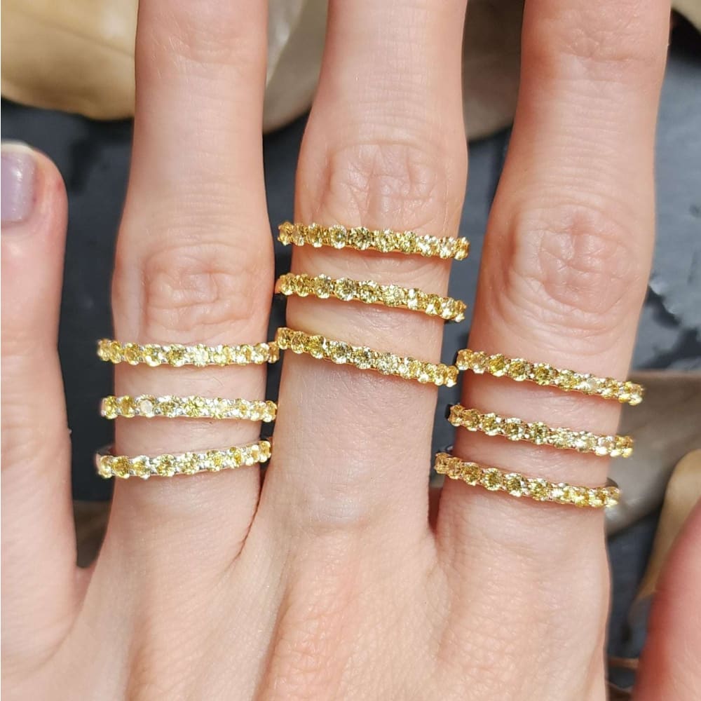 Citrine Half Eternity Band Rings Handmade Handcrafted