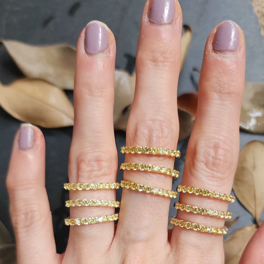 Citrine Half Eternity Band Rings Handmade Handcrafted