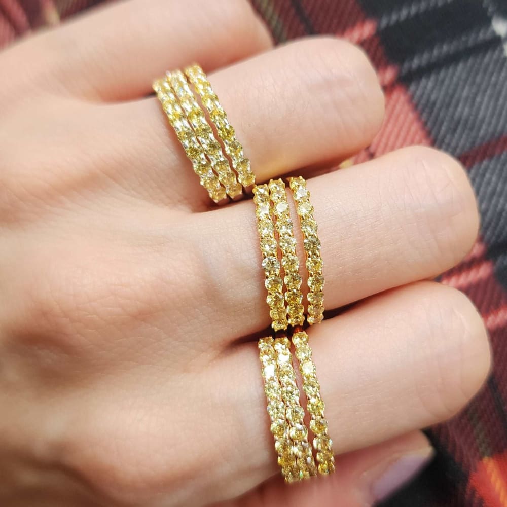 Citrine Half Eternity Band Rings Handmade Handcrafted