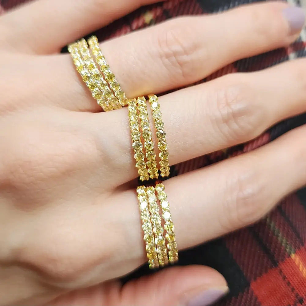 Citrine Half Eternity Band Rings Handmade Handcrafted