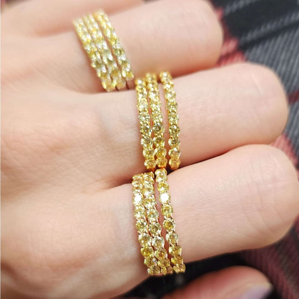 Citrine Half Eternity Band Rings Handmade JSL Made in USA