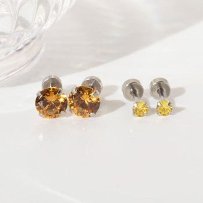 Citrine Stud Earrings Earrings Handmade Handcrafted