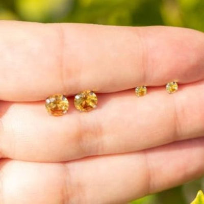 Citrine Stud Earrings Earrings Handmade Handcrafted