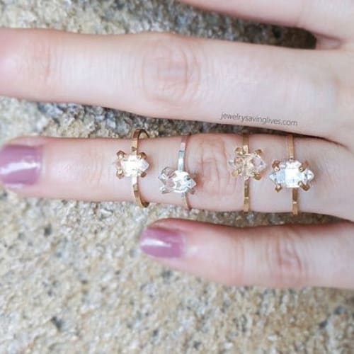 Clear Herkimer Ring Rings Handmade Handcrafted