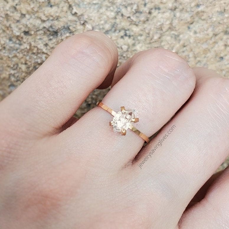 Clear Herkimer Ring Rings Handmade Handcrafted