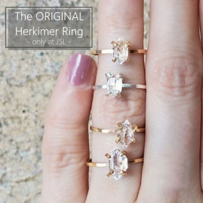 Clear Herkimer Ring Rings Handmade Handcrafted