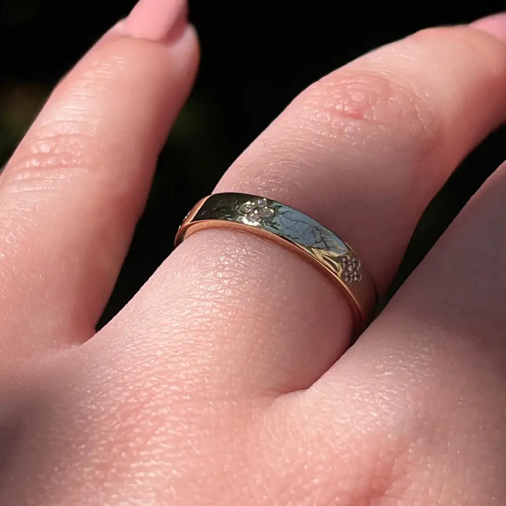 Clear Quartz Clover Eternity Band Rings Handmade Handcrafted