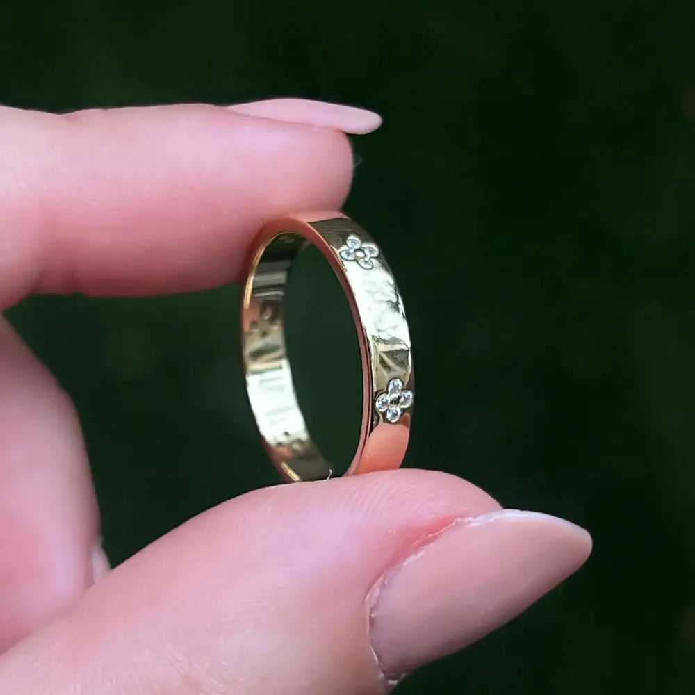 Clear Quartz Clover Eternity Band Rings Handmade Handcrafted