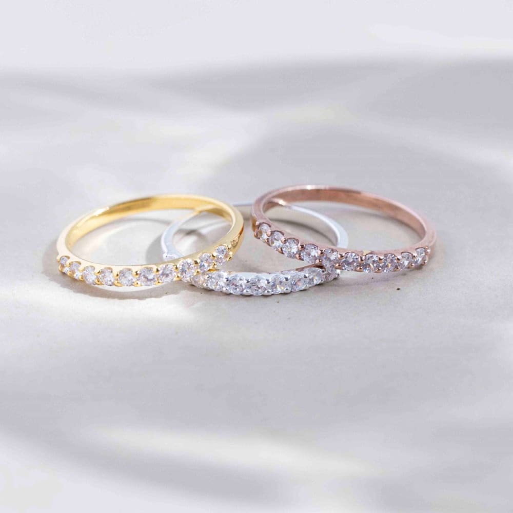 Moissanite Half Eternity Band Rings Handmade Handcrafted