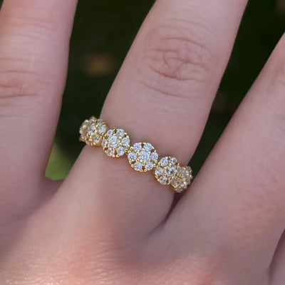 Bubble Eternity Band Clear Quartz Rings Handmade Handcrafted