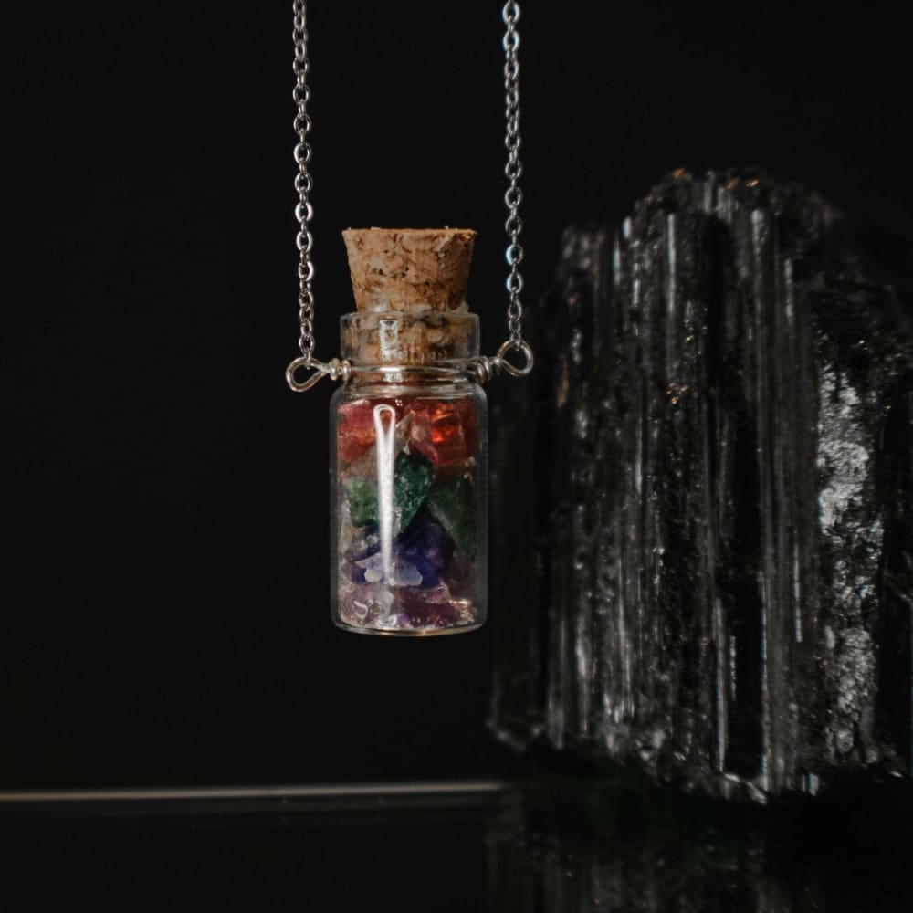 Custom - Birthstone Bottle Necklace Necklaces Handmade Handcrafted