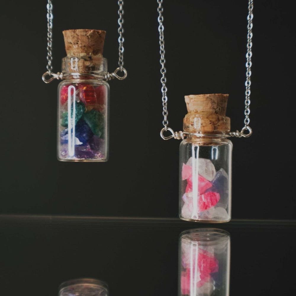 Custom - Birthstone Bottle Necklace Necklaces Handmade Handcrafted