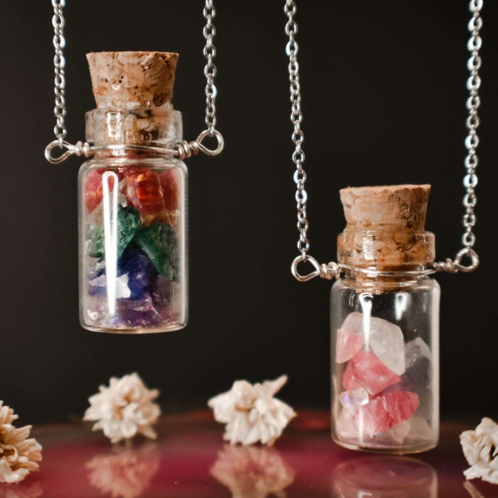 Custom - Birthstone Bottle Necklace Necklaces Handmade Handcrafted