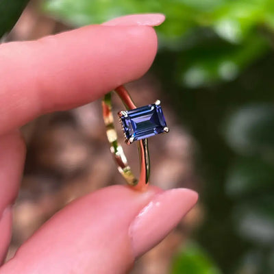 Custom Gemstone Hidden Halo Ring Rings Handmade Handcrafted