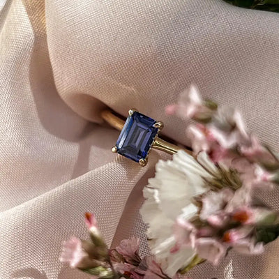 Custom Gemstone Hidden Halo Ring Rings Handmade Handcrafted