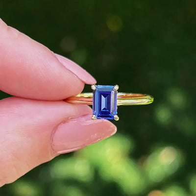 Custom Gemstone Hidden Halo Ring Rings Handmade Handcrafted