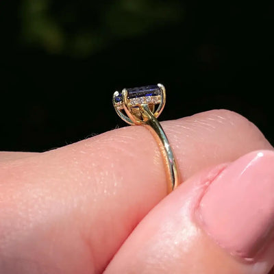 Custom Gemstone Hidden Halo Ring Rings Handmade Handcrafted