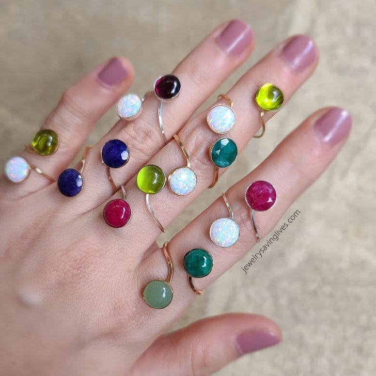 Custom - Pick Your Own Birthstone Ring Rings Handmade Handcrafted