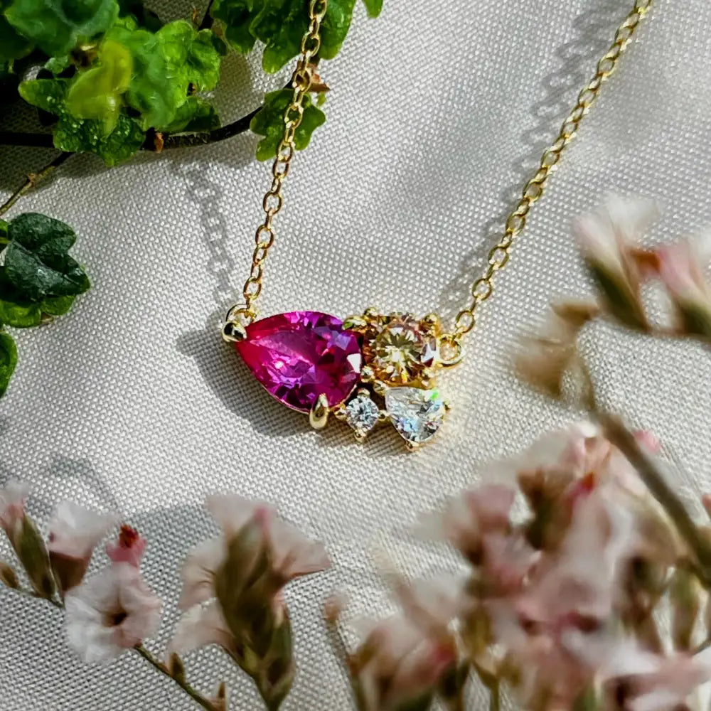 Custom Teardrop Cluster Necklace Necklaces Handmade Handcrafted