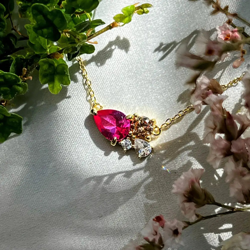 Custom Teardrop Cluster Necklace Necklaces Handmade Handcrafted