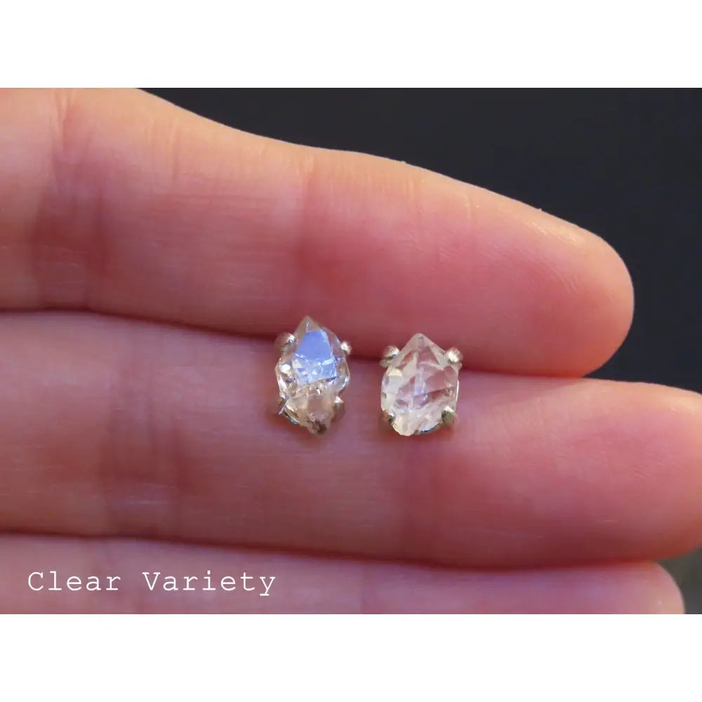 Herkimer Diamond Stud Earrings Earrings Handmade Handcrafted