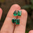 The Aurora - Toi et Moi Emerald Earrings Earrings Handmade Handcrafted