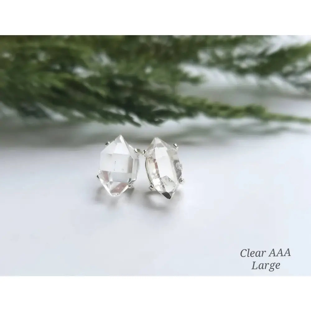 Herkimer Diamond Stud Earrings Earrings Handmade Handcrafted