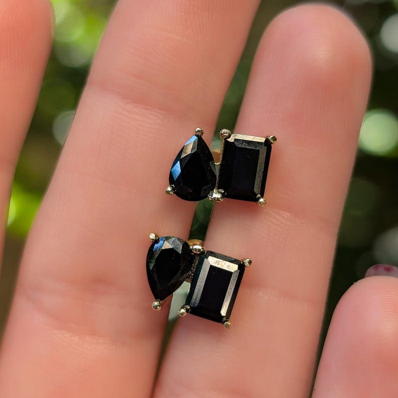 The Aurora - Toi et Moi Onyx Earrings Earrings Handmade Handcrafted
