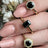 Elegant Onyx Hidden Halo Ring Rings Handmade Handcrafted