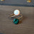 Emerald and Opal Ring Rings Handmade Handcrafted