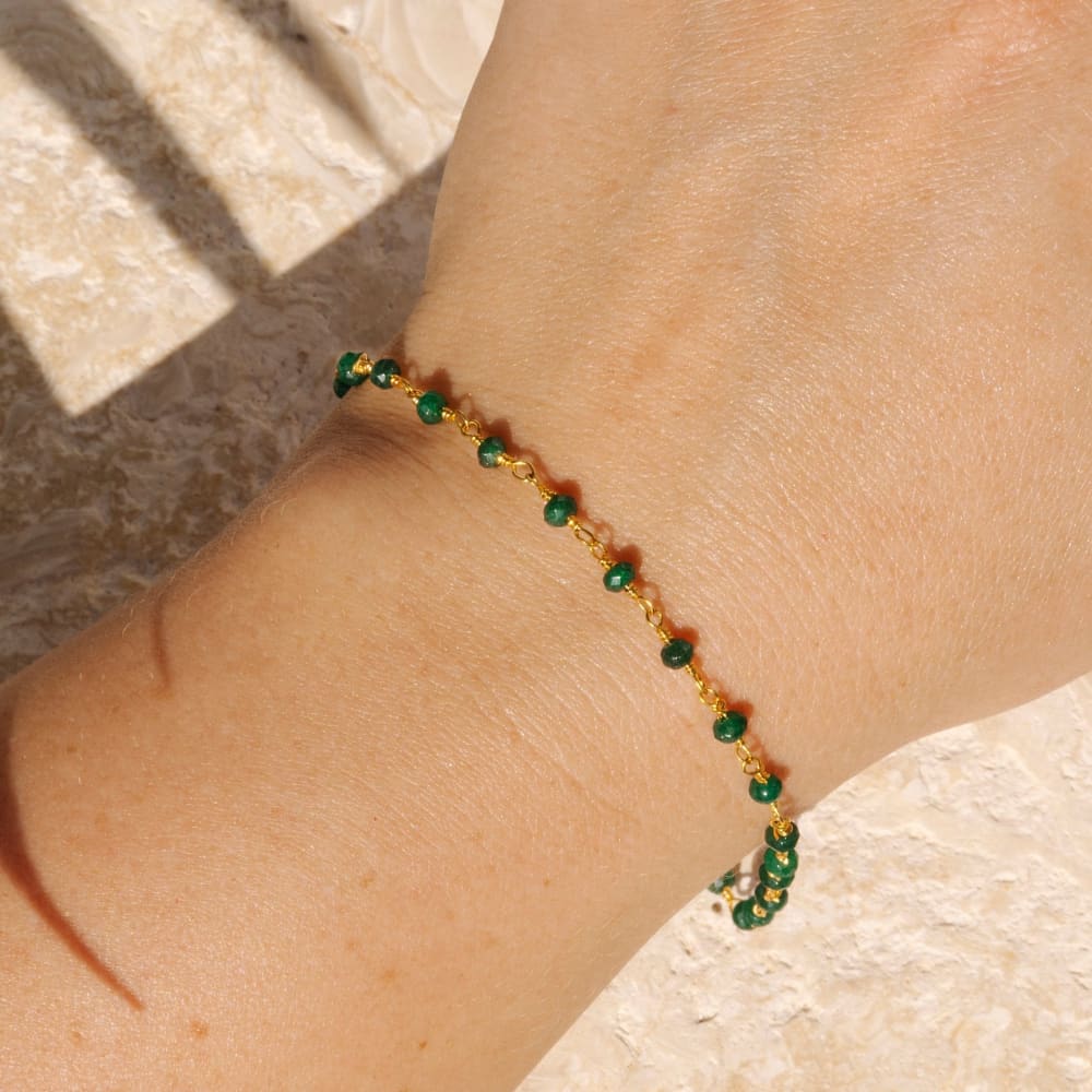 Emerald Beaded Bracelet Bracelet Handmade Handcrafted