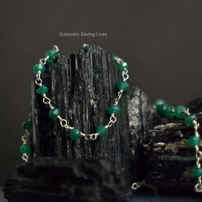 Emerald Beaded Necklace Necklaces Handmade Handcrafted