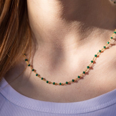 Emerald Beaded Necklace Necklaces Handmade Handcrafted