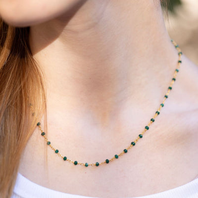 Emerald Beaded Necklace Necklaces Handmade Handcrafted