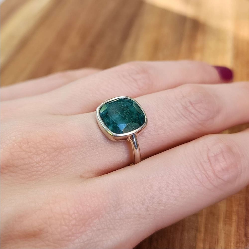 Emerald Bezel Ring Rings Handmade Handcrafted