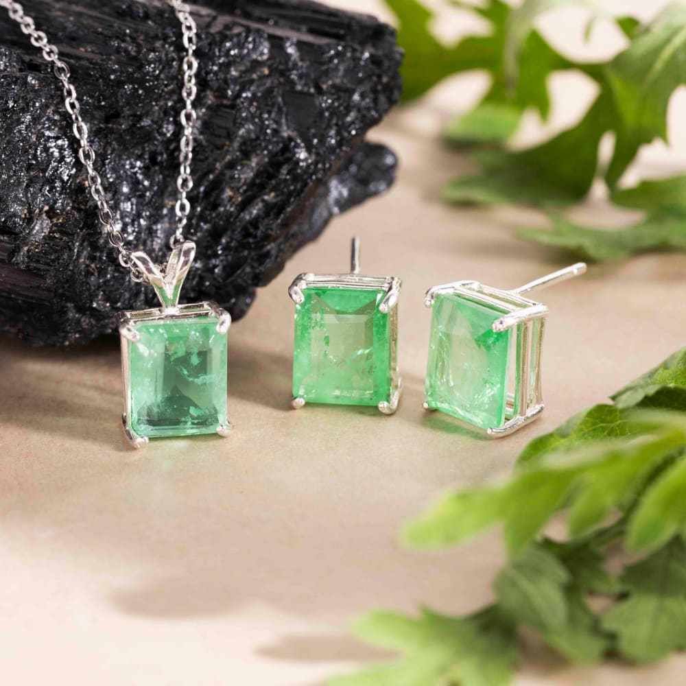 The Audie - Emerald Doublet Earrings Earrings Handmade Handcrafted