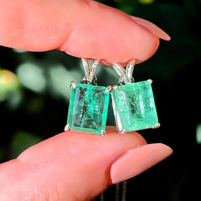 Emerald Cut Emerald Doublet Necklace Necklaces Handmade Handcrafted
