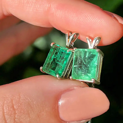 Emerald Cut Emerald Doublet Necklace Necklaces Handmade Handcrafted