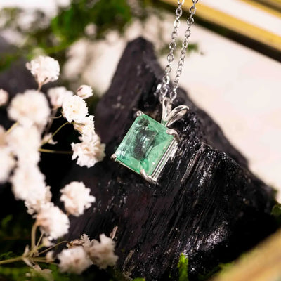 Emerald Cut Emerald Doublet Necklace Necklaces Handmade Handcrafted