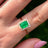 Emerald Halo Ring Rings Handmade Handcrafted