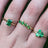 Emerald Hidden Halo Ring Rings Handmade Handcrafted