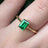 Emerald Hidden Halo Ring Rings Handmade Handcrafted
