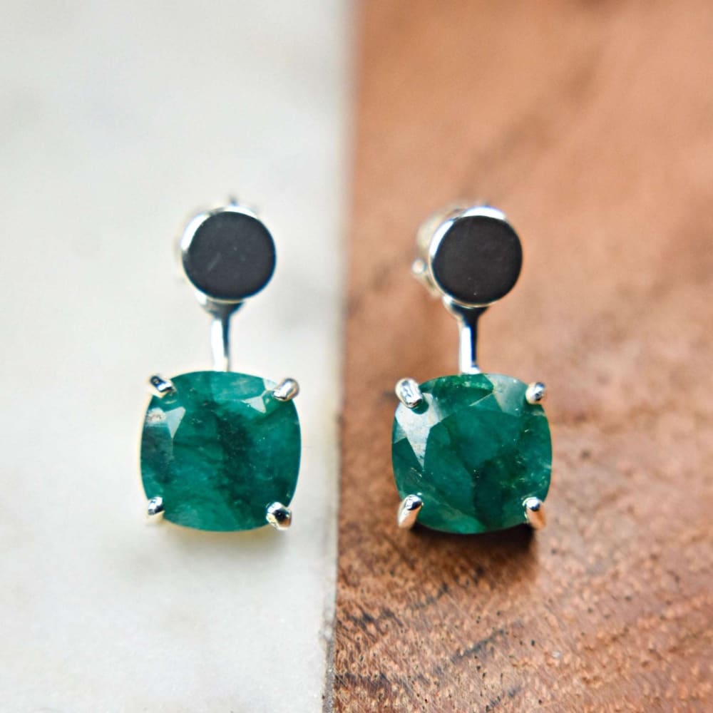 Emerald Jacket Dangle Earrings Earrings Handmade Handcrafted
