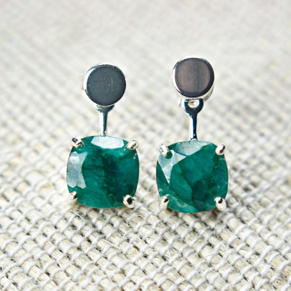 Emerald Jacket Dangle Earrings Earrings Handmade Handcrafted